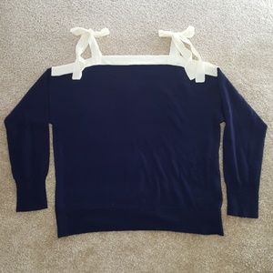 JCrew light weight sweater with shoulder ties